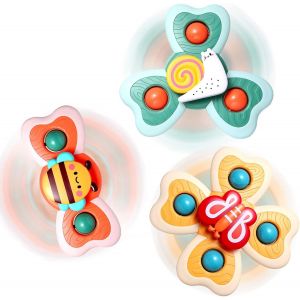 Lot De 3 Jouets À Ventouse Pour Bébés, Jouets Rotatifs À Ventouse Pour Bébés De 1 À 3 Ans, Jouets Pour Chaise Haute Avec Ventouses, Cadeaux D'anniversaire Pour Bébés Garçons Et Filles - Neuf