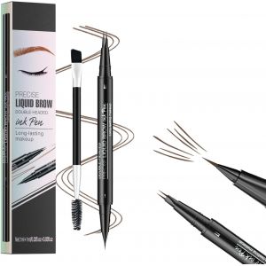 Microblading Crayon &agrave; Sourcils &agrave; Double Extr&eacute;mit&eacute;Crayon &agrave; Sourcil Magique Imperm&eacute;ableCrayon Sourcils Maquillage 2 en 1 WaterproofCrayon Microblading sourcil Longue Tenue (Marron noir) - Neuf