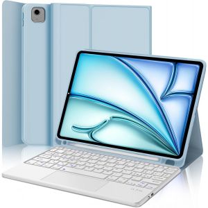 Clavier avec Trackpad pour iPad Air 11"" M2/M3 2024/2025, AZERTY Fran&ccedil;ais Clavier D&eacute;tachable avec Trackpad pour iPad Air 11 Pouces A2902/ A2903/ A2904, Bleu Ciel - Neuf