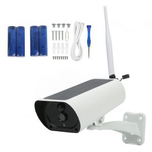 Camera de securite solaire 1080p 2MP Vision nocturne Detection de mouvement PIR Audio bidirectionnel IP67 Etanche Batterie rechargeable 4G Version UE - Neuf