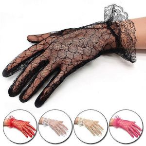 Style &Eacute;l&eacute;gant Dentelle &Eacute;vid&eacute;e Gants Femmes Noir Rouge Blanc Dentelle Courte Dentelle Mari&eacute;e Gants Mariage Accessoires De F&ecirc;te De Mariage Gants Nouveau - Neuf