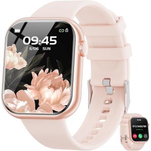 KALANKA-Montre connect&eacute;e pour homme femme, &eacute;cran de 1,85"" avec appel Bluetooth et r&eacute;ponse mains libres, montre intelligente avec podom&egrave;tre, moniteur de fr&eacute;quence cardiaque, montre de fitness pour And - Neuf