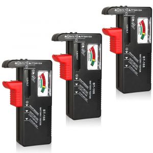 3 Pi&egrave;ces Testeur de batterie, testeur de batterie universel petit testeur de batterie pour pile bouton AAA AA C D 9V 1.5V - testeur de batterie pour piles domestiques - Neuf