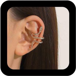 Kal-Boucle D'oreille Punk Serpent Boucle D'oreille Manchette Plaqué Or Boucle D'oreille Manchette Cartilage Serpent Boucle D'oreille Manchette Clip Serpent Gothique Boucle D'oreille Sans - Neuf