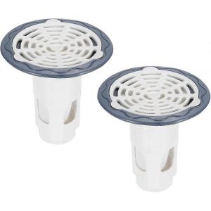 Anti-refoulement pour drain de sol de douche,Vanne anti-odeur pour &eacute;vier,Bouchon de vidange avec attrape-cheveux pour cuisine,salle de bain,balcon,blanc,paquet de 2 - Neuf