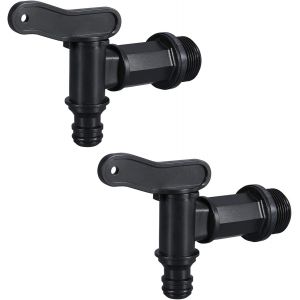 1000l 3/4"" Plastique Réservoir De La Vanne Pour Collecteur D'eau De Pluie, Le Bac De Stockage De L'eau De La Boîte De L'adaptateur Avec Le Contre-Écrou Du Joint D'étanchéité Et Appuyez Sur Connecteur (2pcs) - Neuf