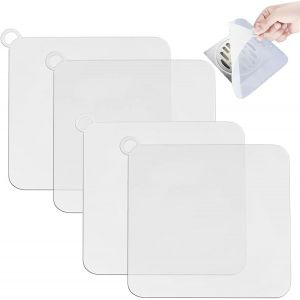 Yemaesre-Bouchon Douche 4 Pièces Bouchon De Vidange Evier Cuisine Bouchon Evier Cuisine Bouchon De Vidange En Gel De Silice Bouchon De Vidange De Sol En Silicone Bouchon Vidange De Sol Douche,20*20cm - Neuf