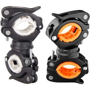 Support Lampe Vélo,2pcs Support Lampe Torche Velo,Pince Lampe Torche Velo Réglables À 360°,Universel Clip Lampe Torche Vélo Support De Fixation 2 Couleurs - Neuf