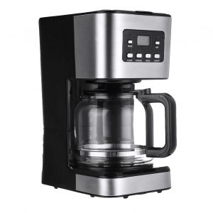 HJLIAN Machine a cafe automatique en acier inoxydable ABS 950 W, 12 tasses, accessoires de cuisine, prise 220 V CA, prise CN - Neuf
