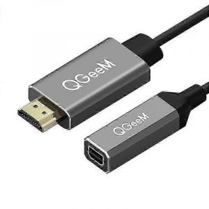 Adaptateur HDMI vers Mini DisplayPort QGeeM 4K a 30 Hz Plug & Play pour PC portable Convertisseur video UHD - Neuf