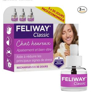 Feliway Classic - Anti-Stress Pour Chat - Pack &Eacute;conomique 3 Recharges (3x30 Jours) - Neuf