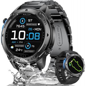 Dm2 Montre Connectée Homme Avec 1,43"" Écran Amoled -Gps/Boussole/Baromètre, Pression/Altimètre, Étanche 5 Atm, 170 Modes Sportifs,Smartwatch Homme Pour Android Ios - Neuf