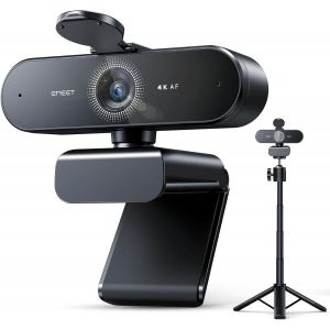 Webcam 4K, Webcam Nova 4K avec tr&eacute;pied, 2 Microphones avec r&eacute;duction du Bruit, Webcam Ultra HD avec Grand Angle 73&deg; et Cache d'objectif, Correction Automatique de la lumi&egrave;re PDAF - Neuf