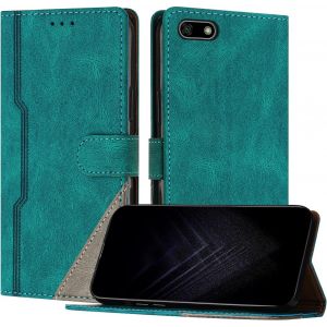 KAL-&Eacute;tui Pour Huawei Y5 2018 / Honor 7S, Housse En Cuir Pu Avec [Protection Antichoc Tpu] [Fonction Support] [Porte-Cartes ] Antichoc Magn&eacute;tique Coque Pour Honor 7S - Vert - Neuf