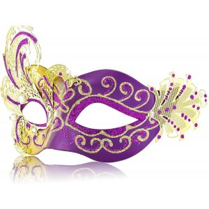 Masque V&eacute;nitien En M&eacute;tal Pour Femme Motif Paon Pour Mardi Gras,F&ecirc;te Costum&eacute;e,Carnaval.[J426] - Neuf