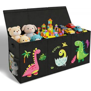Ulteronixshop-Bo&icirc;te de Rangement,130l Grand Coffre a Jouet Enfant avec Couvercle,Coffre &agrave; Jouets Pliable Oxford avec Poign&eacute;e,Enfant Bac a Jouet pour Ranger Jouets,V&ecirc;tements,Livres,Armoire,98 * 34 * 4 - Neuf