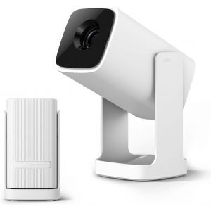 VornixorSarlshop-Mini Vid&eacute;oprojecteur Android TV avec Netflix int&eacute;gr&eacute;, 350 ANSI lumens, Projecteur Home Cin&eacute;ma Portable, WiFi Bluetooth, Projecteur Vid&eacute;o Rotatif 360&deg; - Neuf