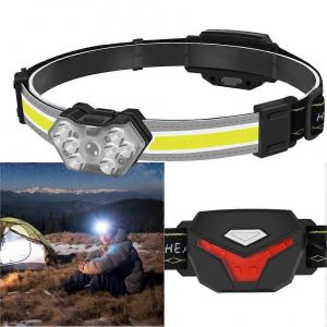 Lampe Frontale Rechargeable Pour Camping, Cyclisme, Éclairage Led Ultra-Lumineux, Réglable À 45 Degrés - Neuf