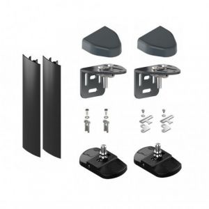 Lot 2 Gonds + 2 Capots +2 Crapaudines + 2 Profils Masquage Portail Battant - Gris - 110 Mm Tirard - Neuf