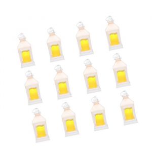 Lot de 12 Lanternes Electriques &agrave; LED-Duoku-Style Vintage-sans Flamme-pour Suspendre et D&eacute;corer-Couleur Blanche - Neuf