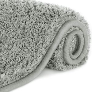 KAL-Tapis De Bain Absorbant Antidérapant Extra Epais Tapis De Douche Microfibre De Pour Salle De Bain Gris 60 × 40 Cm - Neuf
