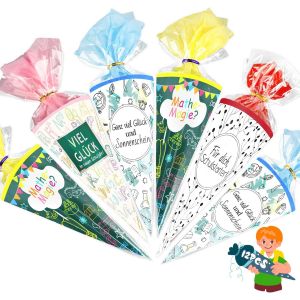 Lot de 12 petits sacs à sucre pour la rentrée des classes-Pour la maternelle-Kit de bricolage-Cadeau de rentrée scolaire-Décoration de fête - Neuf