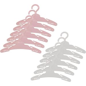 LETNERNY-V&ecirc;tements Poup&eacute;e Cintre De Rose En Plastique Porte-Manteaux De Poupees Miniature Portemanteau Int&eacute;ressant Mignon Mini Rack Poup&eacute;e Maison Pour Barbi Poup&eacute;e Fille De 14-18 Pouces, 12 Pi&egrave;ces - Neuf