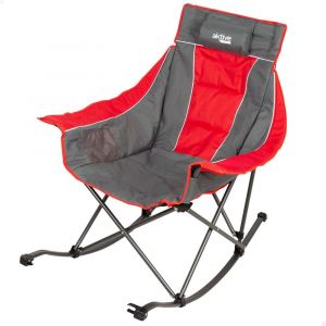 Ulteronixshop-Chaise &Agrave; Bascule De Camping Pliable, En Acier Et Polyester Rembourr&eacute;, Avec Coussin Et Poches Lat&eacute;rales, Sac De Transport, Chaise &Agrave; Bascule, Chaises Pliantes, Pour Jardin Ou Plage (63046 - Neuf