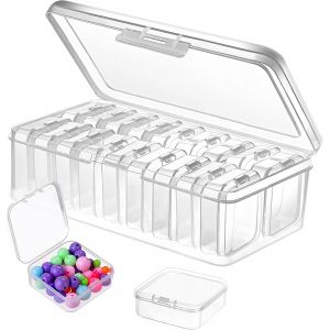 Kalanka-Petite Boite, 18 Petites Boîtes De Rangement Et 1 Grande Boîte De Rangement Avec Couvercle, Petite Boite Plastique Pouvant Contenir Des Perles, Des Bijoux Et Divers Petits Objets - Neuf