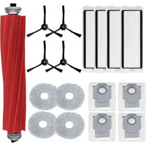 Lot De 17 Accessoires De Rechange Pour Robot Roborock Q Revo Pour Aspirateur Roborock P10, Brosse Principale, Chiffon Serpillère, Sac À Poussière, Filtre Hepa, Brosse Latérale (Noi[SSE7110128] - Neuf