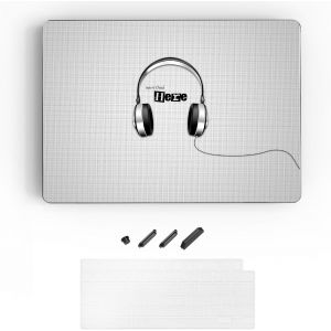 Coque Compatible avec MacBook Air 13,6 Pouces 2025-2022 Release A3240 M4 A3113 M3 A2681 M2 Chip, Motif imprimé Coque Rigide pour Ordinateur Portable pour MacBook Air 13,6-Casque de Musique - Neuf