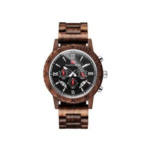 Montre &Agrave; Quartz En Bois Pour Homme Avec Bracelet En Bois Et Fonctions Multifonctionnelles - Neuf