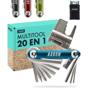 Subzonal-Outil Multifonction 20 En 1 &iquest; Outil Multifonction Pour V&eacute;lo En Acier Inoxydable/Aluminium &iquest; Mini Outil De V&eacute;lo Pliable Avec De Nombreuses Fonctions &iquest; Outil Pratique Pour V&eacute;lo En Bleu - Neuf