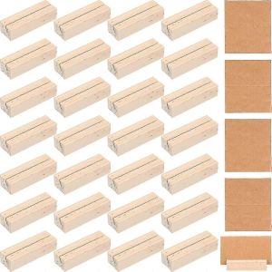 Supports D'enseigne En Bois Num&eacute;ro De Table En Bois Supports De Cartes Avec Cartes En Papier Pour Mariage Ce 30 Pi&egrave;ces - Neuf