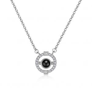 Pendentif Decoratif En Cristal, Collier De Projection De Couple En Cuivre, Bijoux Cadeau (Argent) - Neuf