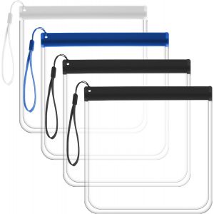 MAA-Lot de 4 trousses de toilette et de maquillage transparentes approuvées par la TSA, sacs de voyage imperméables en PVC pour famille, hommes, femmes - Neuf