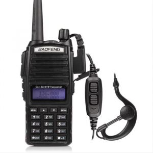 Baofeng UV-82 Talkie-walkie FM radio VHF/UHF &agrave; double PTT avec double bande/affichage/veille longue port&eacute;e (Casque ajout&eacute;) - Neuf