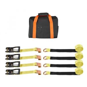 Sangles d'Arrimage pour Pneus avec Crochet Plat-Duoku-Kit de Fixation-pour V&eacute;hicules avec Capacit&eacute; de Charge de 1512 kg - Neuf