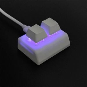 2 touches macro programmation clavier RVB mini clavier rouge interrupteur,noir - Neuf