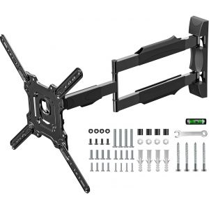 WHIY-Longue Portée Support Mural Tv Orientable,Accroche Télévision Murale Pour Téléviseurs De 32 À 65 Pouces,Fixation Murale Tv Avec Bras Articulé De 720 Mm,Max Vesa 400 X 400 Mm Et 35 Kg - Neuf