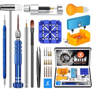 Jorest Kit Outil Montre, Kit Changement Pile, Chasse Goupille, Kit Reparation, Ouvre Boitier Montre, Demontage, Outil Bracelet - Neuf