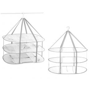 S&eacute;choir &agrave; linge suspendu pliable &agrave; 3 niveaux en filet - Neuf