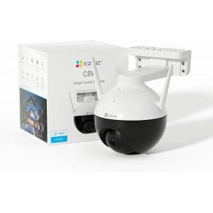 C8W 4Mp Outdoor Wifi Surveillance Camera 360° Panoramic Coverage, Human Shape Detection, Colour Night Vision, Two-Way Audio, Active Defense, Ip65 Waterproof, H.265 - Neuf