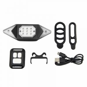 Noir Vélo Feux, Clignotants, Étanche, Rechargeable Par Usb Feux Arrière Led Avec À Télécommande Sans Fil, 5 Indicateurs De Mode - Neuf