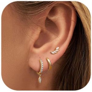 Boucles D'oreilles Femme Argent Sterling 925 Aiguilles Cartilage Tragus Helix Piercing Oreille Petites Boucles D'oreilles Femme Boucles D'oreille Hypoallergéniques Plaqué Or 14 Carats Femme - Neuf