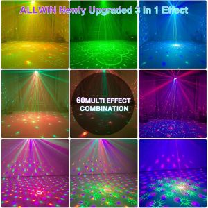 Lumière De Fête Disco ¿ Lumière Dj Contrôlée Par La Musique Avec Télécommande Et Port Usb,Lumière De Fête Rvb 60 Motifs Différents Pour Karaoké,Réunion De Famille,Mariages Et Anniversaires - Neuf