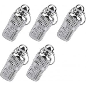 Lot De 5 Tubes D'identification Pour Chat, Étiquette Anti-Perte, Pendentif Pour Collier De Chat, Personnalisable, Argent, Porte-Clés - Neuf