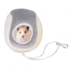 Hjlian Lit D'hiver Chaud En Peluche Courte Et Douillette Pour Hamster, Cochon D'inde, Herisson, Gris - Neuf
