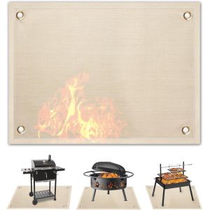 Tapis Ignifuge Rectangulaire 80 X 80 Cm Pour Foyer Extérieur, Protection Anti-Incendie, Pour Terrasse, Sol Décoratif, Pelouse, Barbecue, Camping - Neuf