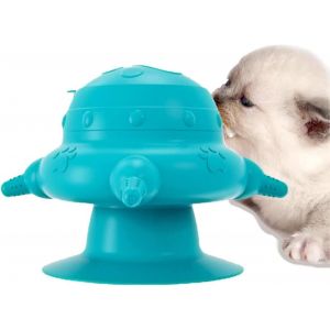 Kalanka-Mangeoire Pour Chiots,Bol À Lait Bionique En Silicone Pour Animaux De Compagnie Avec 4 Sucettes Et Ventouse,Biberon Silicone Pour Chiots,Pour Chatons,Chiots, L'allaitement (Paon Bleu) - Neuf